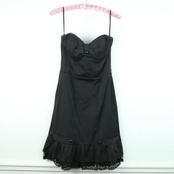 Betsey Johnson Dresses & Skirts - Betsey Johnson Dress 8 Vintage 90s Y2K Officecore Black Coquette Goth Sweetheart